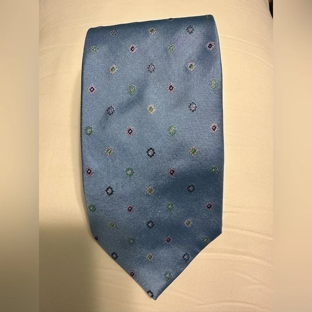 Brooks Brothers Tie Silk Blue Geometric 3.5